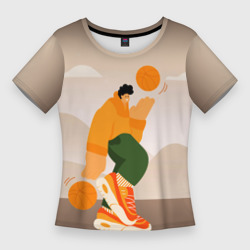 Женская футболка 3D Slim Векторная иллюстрация Стритбол