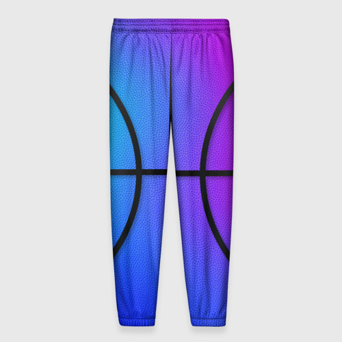 Мужские брюки 3D с принтом Градиентный баскетбольный мяч, вид сзади #1
