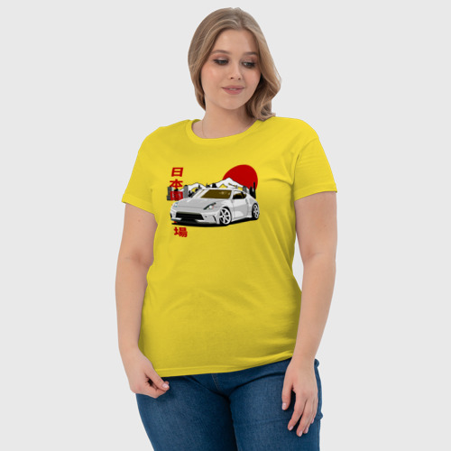 Женская футболка хлопок с принтом Nissan fairlady z34 370z, фото #4