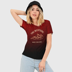 Женская футболка 3D Slim Горы зовут, путешествие - фото 2