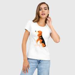 Женская футболка хлопок Slim Пёсик бигль - фото 2