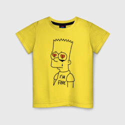 Детская футболка хлопок I'm fine - Bart Simpson