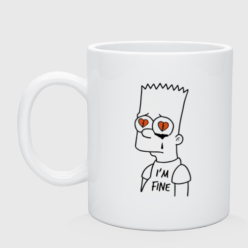 Кружка керамическая I'm fine - Bart Simpson, цвет белый