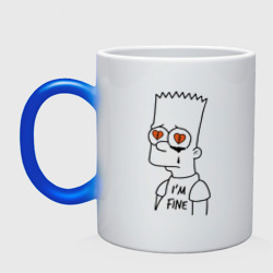 Кружка хамелеон I'm fine - Bart Simpson