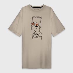 Платье-футболка хлопок I'm fine - Bart Simpson