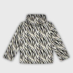 Ветровка с принтом Тигровый полосатый узор- черные  бежевые полосы на белом для женщины, вид сзади №1. Цвет основы: белый