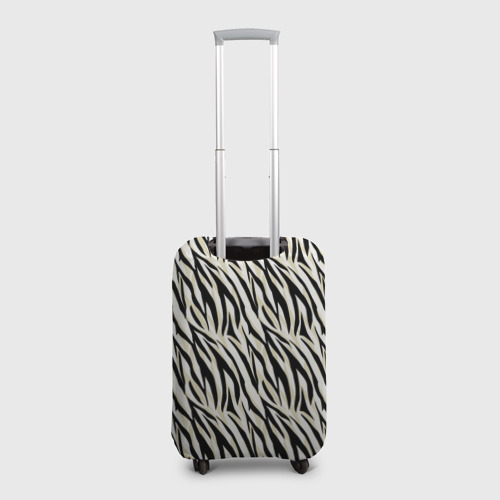 Чехол для чемодана 3D Тигровый полосатый узор- черные  бежевые полосы на белом, цвет 3D печать - фото 2