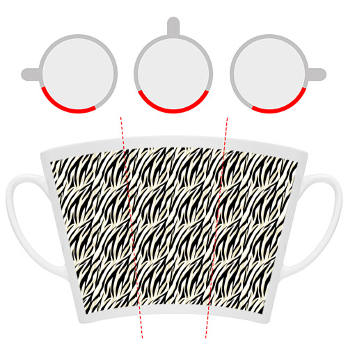 Кружка Латте Тигровый полосатый узор- черные  бежевые полосы на белом - фото 6