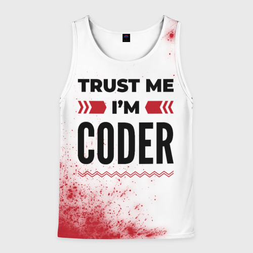 Мужская майка 3D Trust me I'm coder white, цвет 3D печать