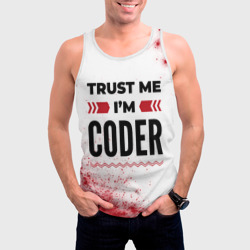 Мужская майка 3D Trust me I'm coder white - фото 2