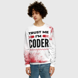 Мужской свитшот 3D Trust me I'm coder white - фото 2