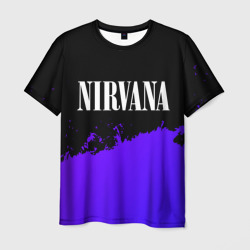 Мужская футболка 3D Nirvana purple grunge