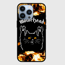 Чехол для iPhone 13 Pro Motorhead рок кот и огонь