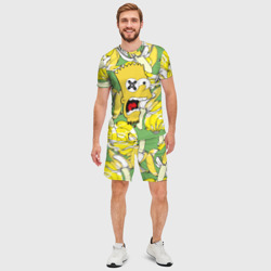 Мужской костюм с шортами 3D Башка Барта Симпсона среди бананов - фото 2