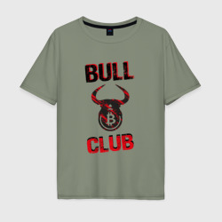 Мужская футболка хлопок Oversize Bull bitcoin club