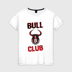 Женская футболка хлопок Bull bitcoin club