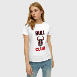 Женская футболка хлопок Bull bitcoin club - фото 2