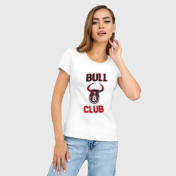 Женская футболка хлопок Slim Bull bitcoin club - фото 2