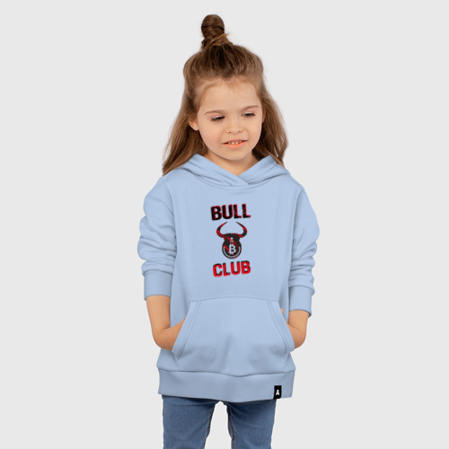 Детская толстовка хлопок Bull bitcoin club, цвет мягкое небо - фото 4