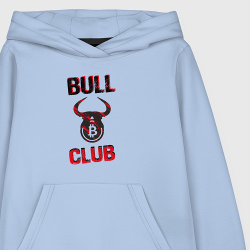 Детская толстовка хлопок Bull bitcoin club, цвет мягкое небо - фото 3