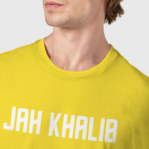Мужская футболка хлопок Jah Khalib - Logo, цвет желтый - фото 6