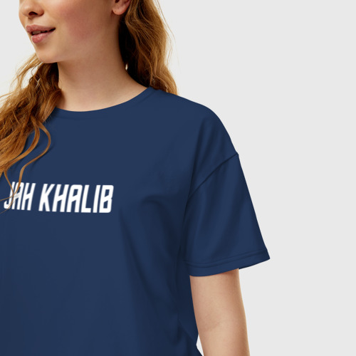 Женская футболка хлопок Oversize с принтом Jah Khalib - Logo, фото на моделе #1