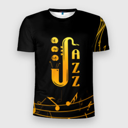 Мужская футболка 3D Slim Jazz - ноты