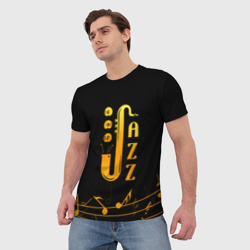 Мужская футболка 3D Jazz - ноты - фото 2