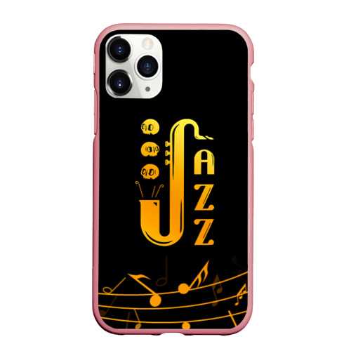 Чехол для iPhone 11 Pro Max матовый Jazz - ноты, цвет баблгам