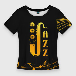 Женская футболка 3D Slim Jazz - ноты