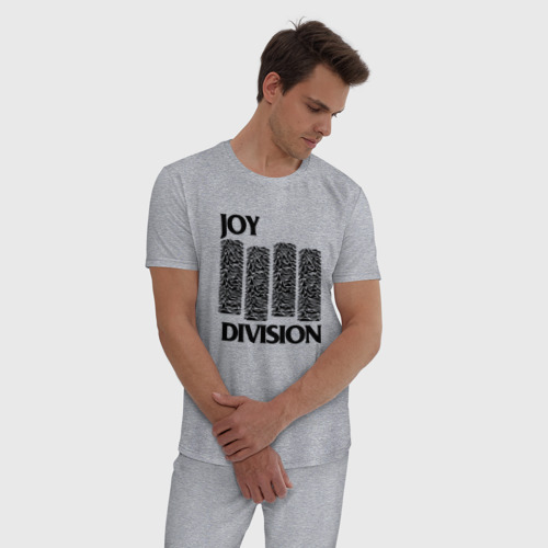 Мужская пижама хлопок с принтом Joy Division - rock, фото на моделе #1