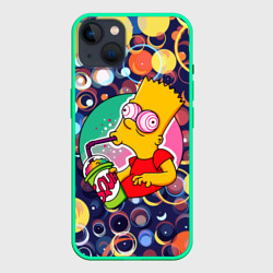 Bart Simpson пьёт лимонад – Чехол для iPhone 14 Plus с принтом купить
