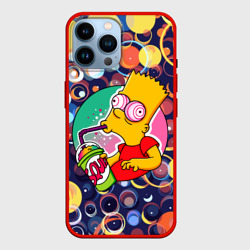 Bart Simpson пьёт лимонад – Чехол для iPhone 14 Pro Max с принтом купить