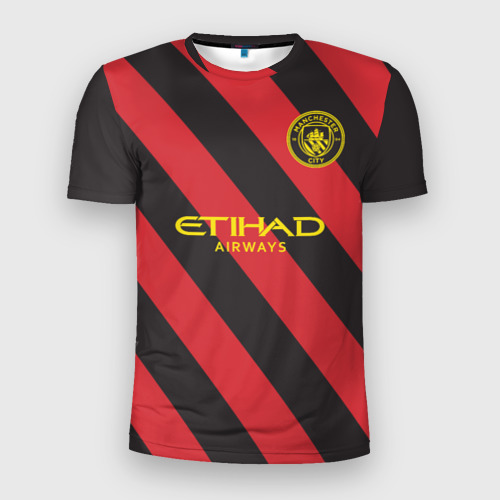 Мужская футболка 3D Slim с принтом Manchester City - Away Jersey (2022/23), вид спереди #2