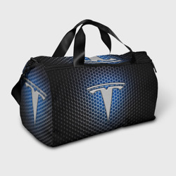 Сумка спортивная 3D Tesla - металлический логотип на сетке