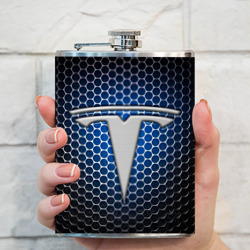 Фляга Tesla - металлический логотип на сетке - фото 2