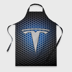 Фартук 3D Tesla - металлический логотип на сетке