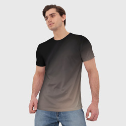Мужская футболка 3D Черный, серый бежевый градиент - фото 2
