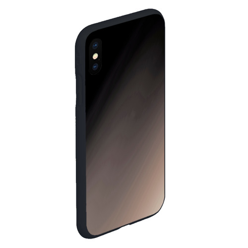 Чехол для iPhone XS Max матовый с принтом Черный, серый бежевый градиент, вид сбоку #3
