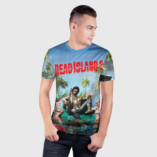 Мужская футболка 3D Slim с принтом Dead island 2 главный герой, фото на моделе #1