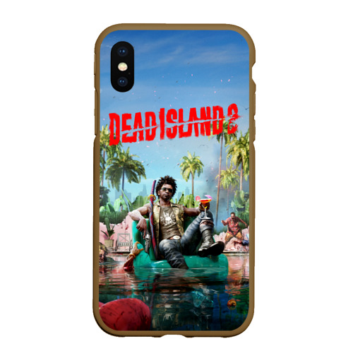 Чехол для iPhone XS Max матовый Dead island 2 главный герой, цвет коричневый