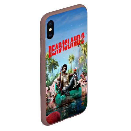 Чехол для iPhone XS Max матовый Dead island 2 главный герой, цвет коричневый - фото 3