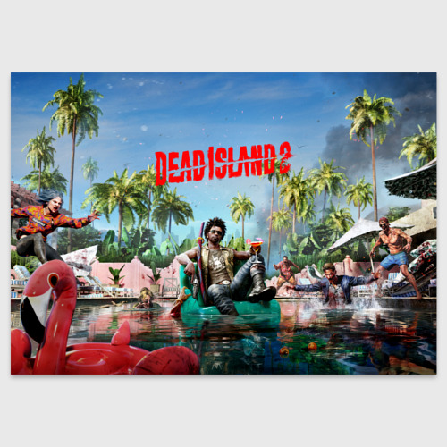 Поздравительная открытка Dead island 2 главный герой, цвет белый