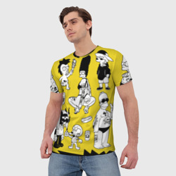 Мужская футболка 3D Весёлая компашка мультфильма Симпсоны - полный раскардаш! - фото 2