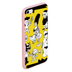 Чехол для iPhone 6/6S матовый Весёлая компашка мультфильма Симпсоны - полный раскардаш! - фото 2