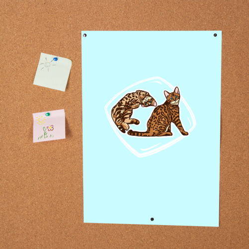 Постер Игривая Бенгальская кошка - фото 2