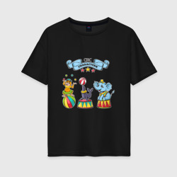 Женская футболка хлопок Oversize Цирковое представление
