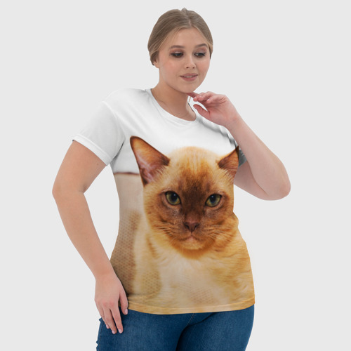 Женская футболка 3D Бурманский котёнок, цвет 3D печать - фото 6