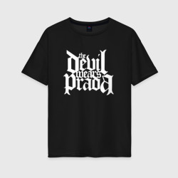 Женская футболка хлопок Oversize The Devil wears prada logo art