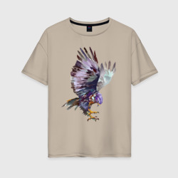 Женская футболка хлопок Oversize Орёл - акварель